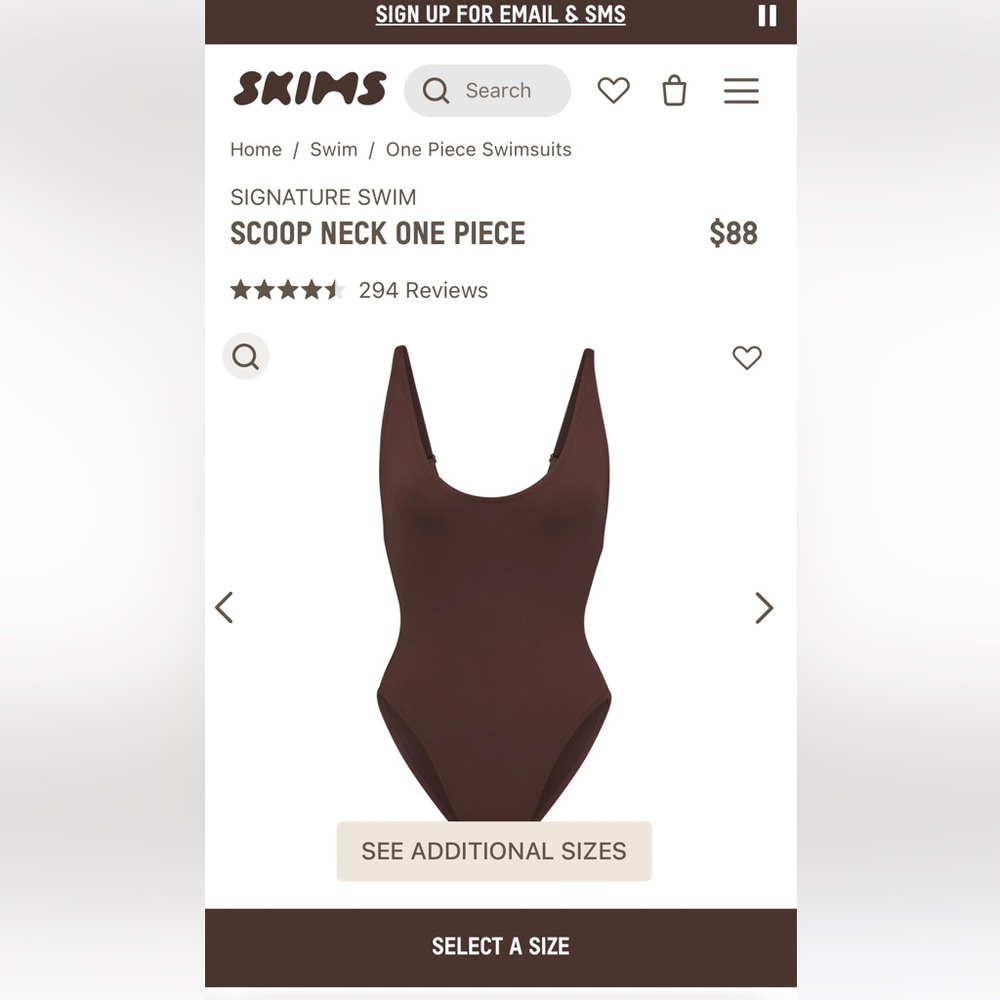 SOLD ‼️ Skims swimsuit brown one piece size M